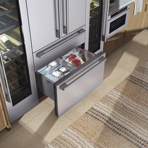Signature Kitchen Suite 36 in. Built-In 19.3 cu. ft. Smart Counter Depth 4-Door French Door Refrigerator with Internal Water Dispenser - Custom Panel Ready, , hires