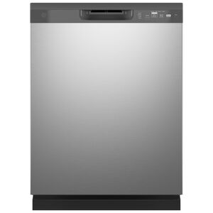 GE 24 in. Smart Built-In Dishwasher with Front Control, 59 dBA Sound Level, 12 Place Settings & 4 Wash Cycles - Stainless Steel, Stainless Steel, hires