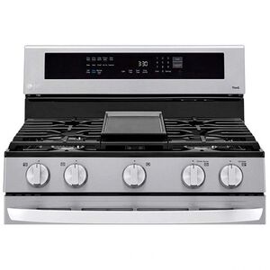 LG InstaView 30 in. 5.8 cu. ft. Smart Air Fry True European Convection Gas Range with 5 Sealed Burners & Griddle - Stainless Steel, Stainless Steel, hires