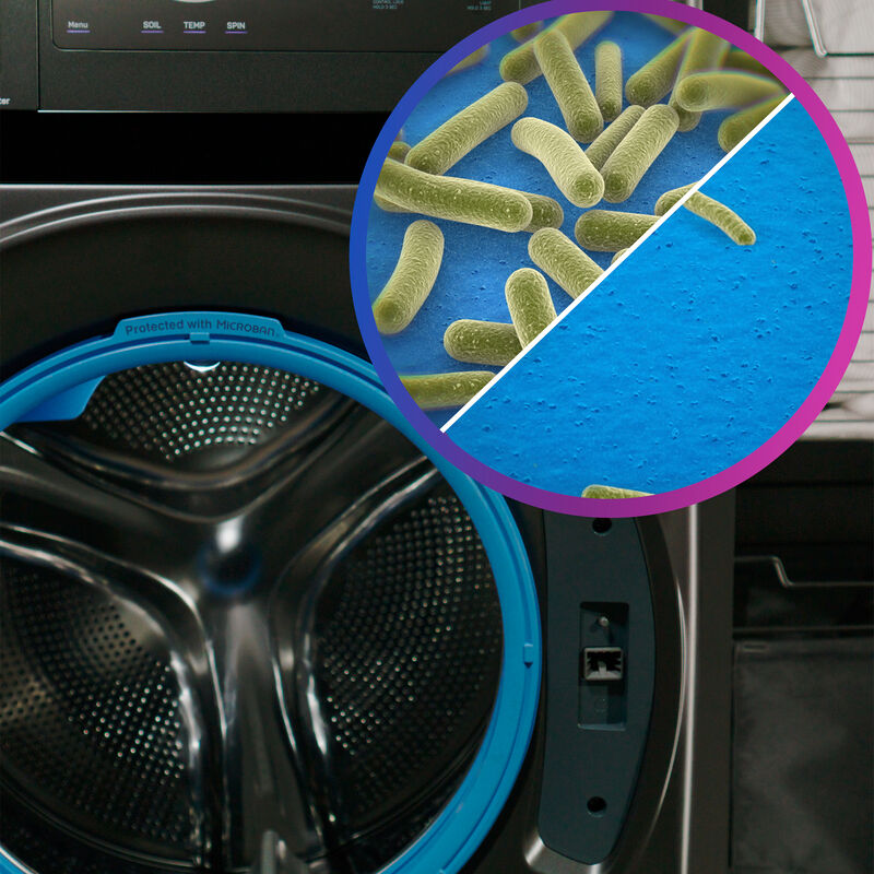 GE Profile 28 in. 4.8 cu. ft. UltraFast Smart Electric Front Load Ventless All-in-One Combo with Heat Pump, Sensor Dry, Sanitize & Steam Cycle - Carbon Graphite, , hires