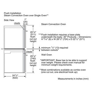 Bosch Benchmark Series 30 in. 4.6 cu. ft. Electric Single Wall Oven with True European Convection - Stainless Steel, , hires