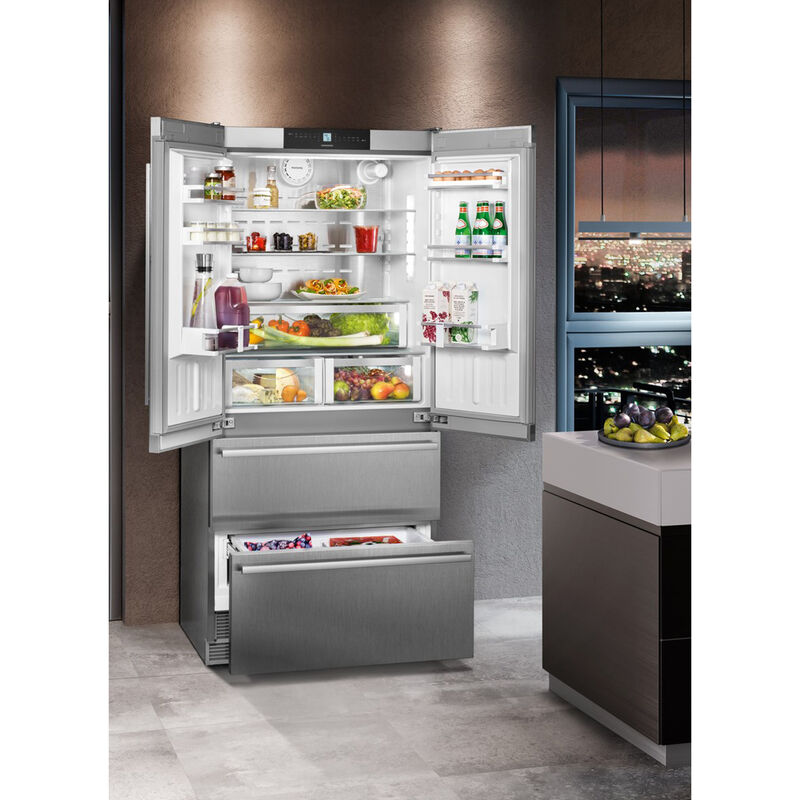 Liebherr 36 in. 19.5 cu. ft. Counter Depth 4-Door French Door Refrigerator - Stainless Steel, , hires