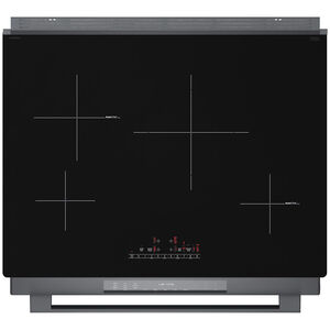 Bosch 800 Series 30 in. 4.6 cu. ft. True European Convection Slide-In Electric Range with 4 Induction Burners - Black Stainless Steel, , hires