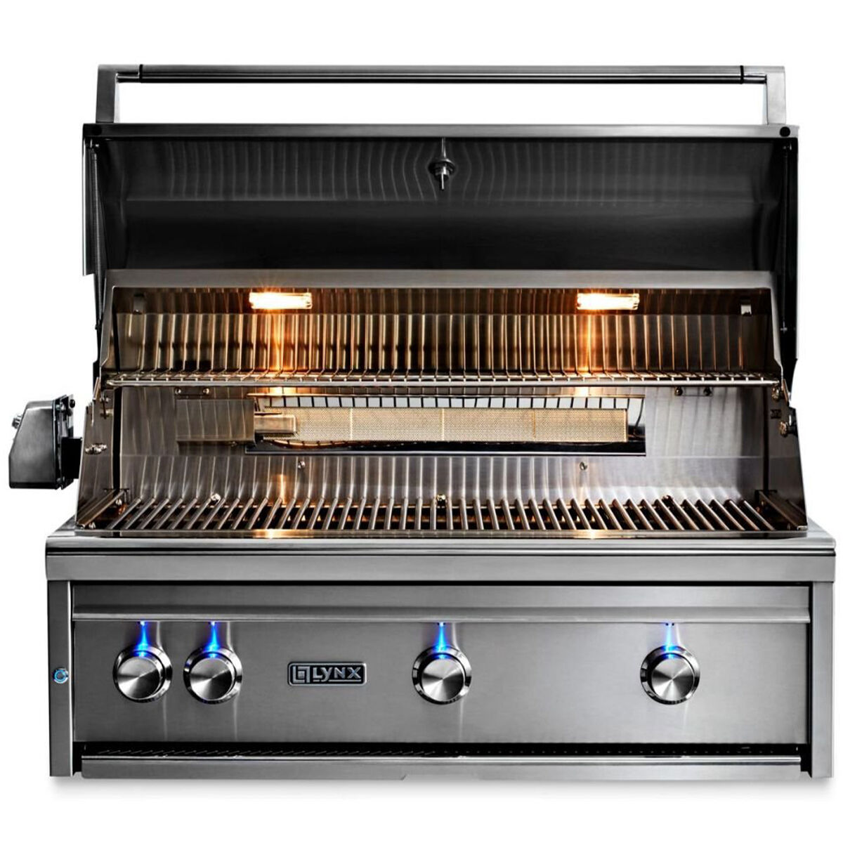 Lynx Professional 36 in. 4 Burner Built In Natural Gas Grill with Rotisserie Smoker Box Stainless Steel P.C. Richard Son