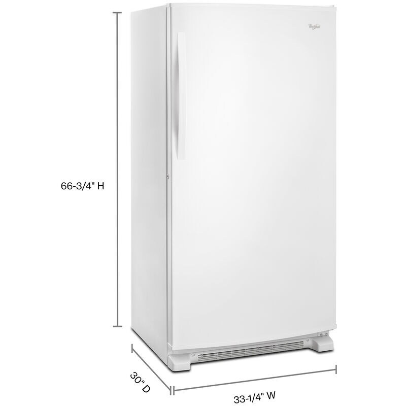 Whirlpool 33 in. 20.0 cu. ft. Upright Freezer with Adjustable Shelves - White, , hires
