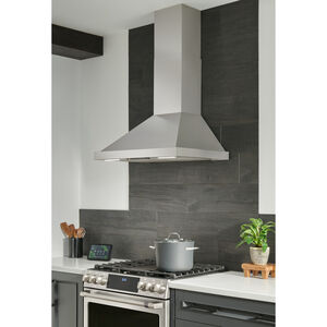 Best WCP1 Series 30 in. Chimney Style Smart Range Hood with 4 Speed Settings, 650 CFM & 2 LED Lights - Stainless Steel, , hires