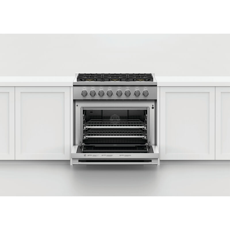 Fisher & Paykel Series 7 Professional 36 in. 5.3 cu. ft. Convection Oven Freestanding Gas Range with 6 Sealed Burners - Stainless Steel, , hires