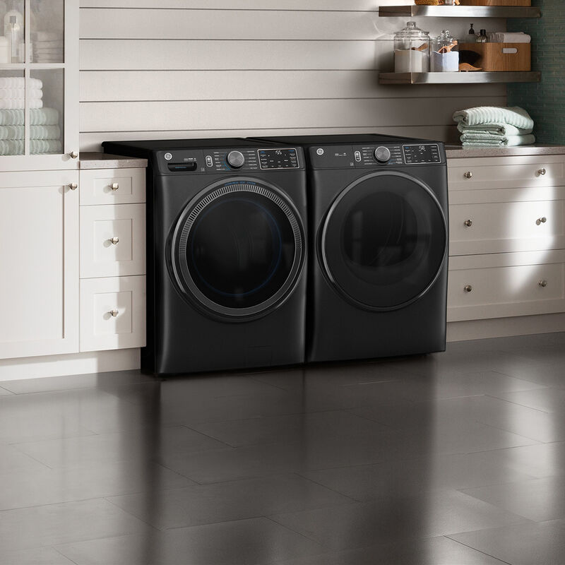 GE 28 in. 7.8 cu. ft. Smart Stackable Gas Dryer with Sensor Dry, Sanitize & Steam Cycle - Carbon Graphite, Carbon Graphite, hires