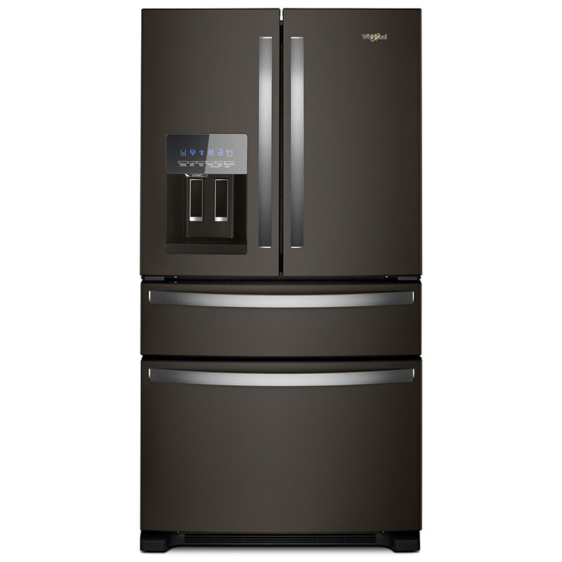 Whirlpool 36 in. 24.5 cu. ft. 4-Door French Door Refrigerator with Ice & Water Dispenser - Fingerprint resistant Black Stainless, Fingerprint Resistant Black Stainless, hires