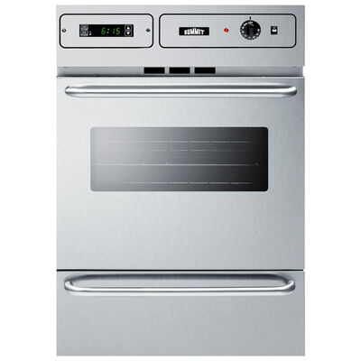 Summit 24 in. 2.9 cu. ft. Gas Wall Oven With Manual Clean - Stainless Steel | TTM7882BKW
