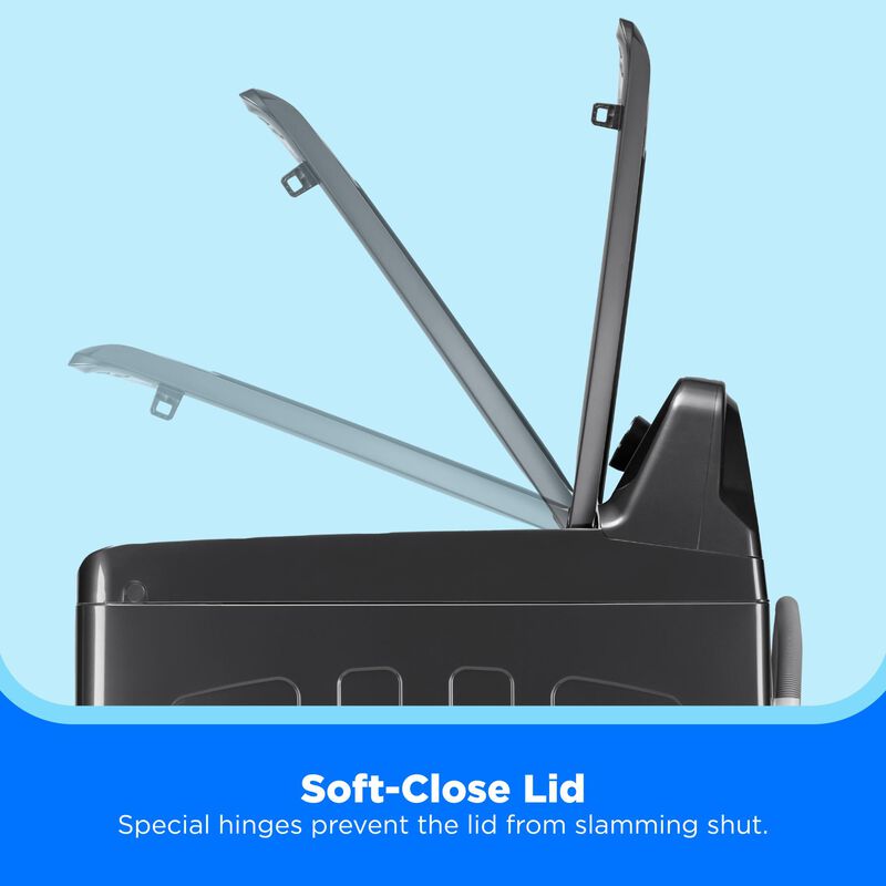 Midea 26 in. 4.1 cu. ft. Top Load Washer with Power Wave 360 Agitator - Metallic Gray, Black, hires