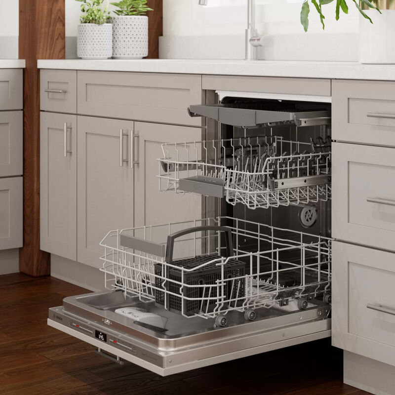 Bosch 800 Series 24 in. Top Control Smart Dishwasher with 42 dBa Sound Level, 3rd-Rack & CrystalDry - Custom Panel Ready, , hires