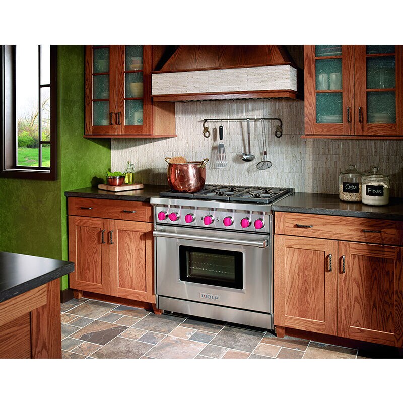 Wolf 36 in. 5.5 cu. ft. Standard Convection Gas Range with 6 Sealed Burners - Stainless Steel, , hires