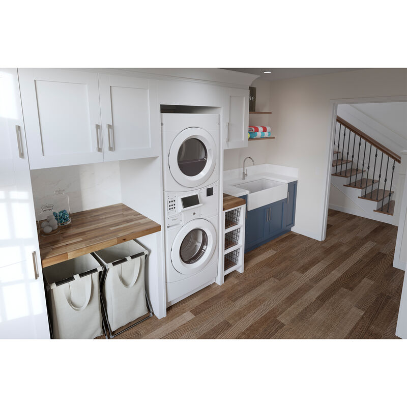 Whirlpool 27 in. 3.1 cu. ft. Electric Front Load Commercial Laundry Center - White, , hires