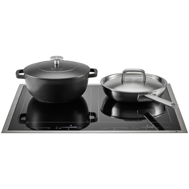 JennAir Lustre Stainless 24 in. 4-Burner Induction Cooktop with Simmer Burner & Power Burner - Stainless Steel, , hires