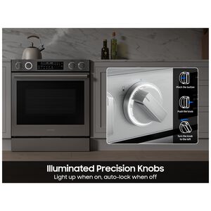 Samsung Bespoke 30 in. 6.3 cu. ft. Smart Air-Fry True European Convection Slide-In Electric Range with Radiant Burners - Stainless Steel, Stainless Steel, hires