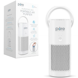 Pure Enrichment 4 in. HEPA Air Purifier with 2 Stages of Filtration, 3 Fan Settings - White