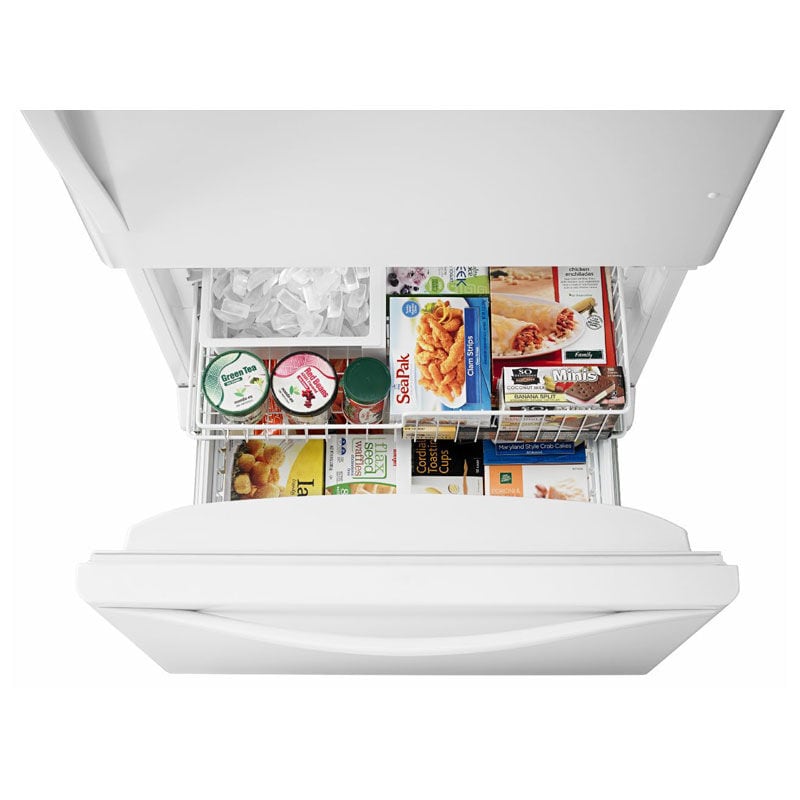 Whirlpool 30 in. 18.7 cu. ft. Bottom Freezer Refrigerator with Ice Maker - White-on-White, White on White, hires
