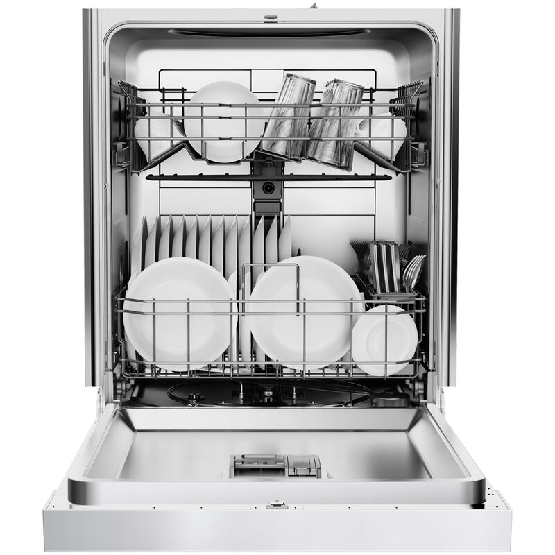 Midea 24 in. Front Control Flush-Mount Dishwasher with 52 dBA Sound level, Auto Open Door & Pocket Handle - Stainless Steel, , hires