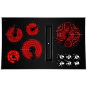 JennAir Euro-Style 36 in. 5-Burner Electric Cooktop with Downdraft & Power Burner - Stainless Steel, , hires