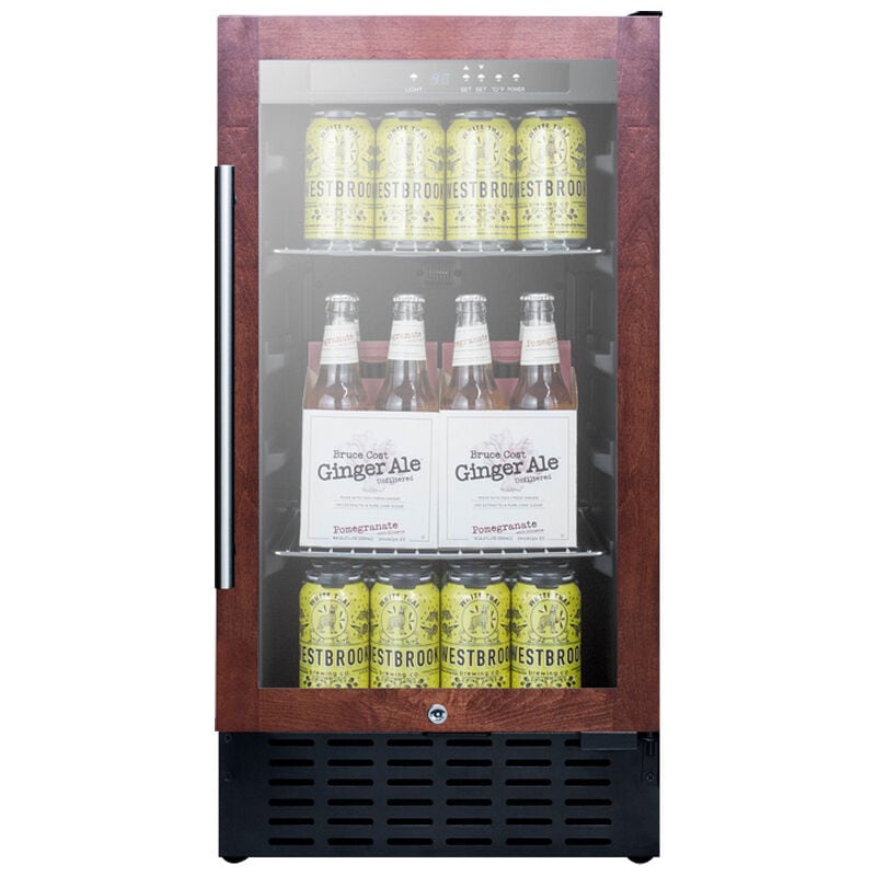 Summit 18 in. 2.7 cu. ft. Built-In/Freestanding Beverage Center with Adjustable Shelves & Digital Control - Custom Panel Ready, , hires