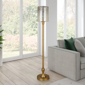 Hudson & Canal Numit Brass Floor Lamp with Mercury Glass Shade, , hires
