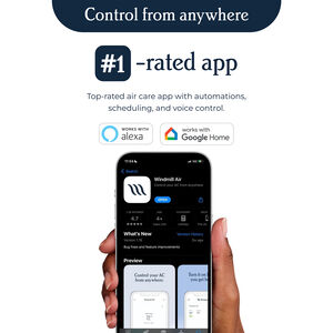 Windmill 6,000 BTU 115V Smart Window Air Conditioner with 3 Fan Speeds, Sleep Mode & Remote Control - White, , hires