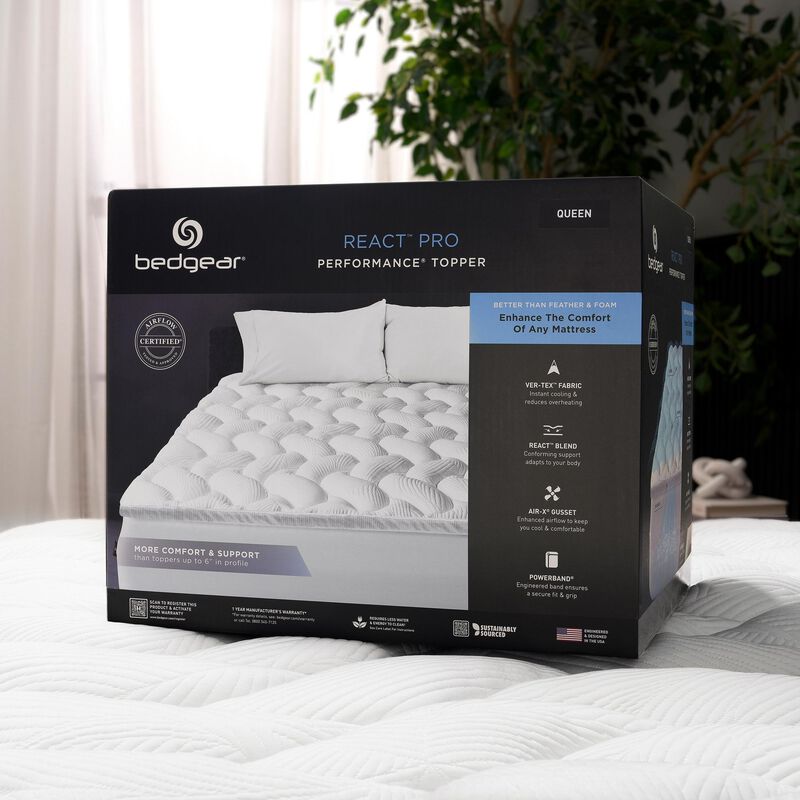 BEDGEAR React Pro Performance Mattress Topper - Queen Size, , hires