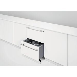 Fisher & Paykel Series 9 24 in. Smart Double Drawer with Top Control & 43 dBa Sound Level - Custom Panel Ready, , hires