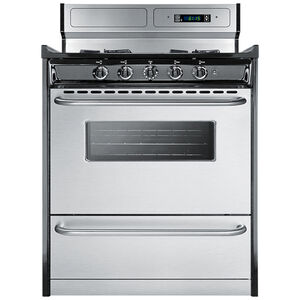 Summit 30 in. 3.7 cu. ft. Gas Range with Open Burners - Stainless Steel, , hires