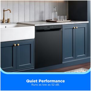 Midea 24 in. Front Control Flush-Mount Dishwasher with 52 dBA Sound level, Auto Open Door & Pocket Handle - Black, , hires