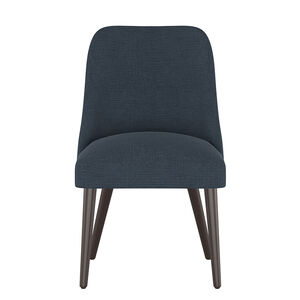 Skyline Furniture Modern Mid Century Dining Chair in Linen Fabric - Navy, , hires