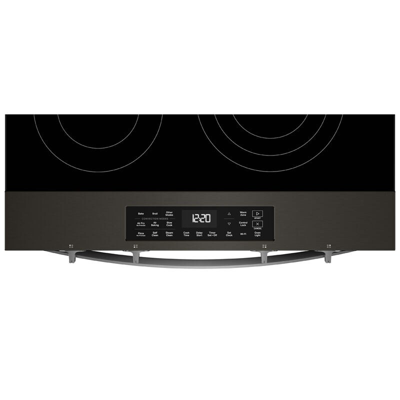 Whirlpool 30 in. 5.3 cu. ft. Smart Air-Fry Standard Convection Electric Range with Radiant Burners - Black Stainless Steel, , hires