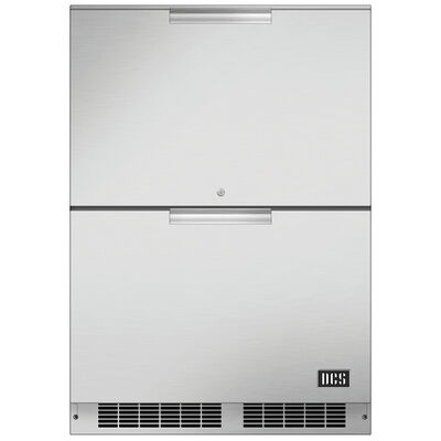 DCS 24 in. 5 cu. ft. Outdoor Double Refrigerator Drawers - Stainless Steel | RF24DE4