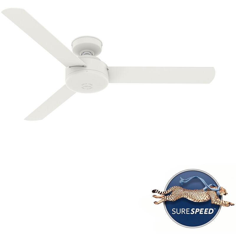 Hunter 52" Presto Ceiling Fan and Wall Control - Matte White, Matte White, hires
