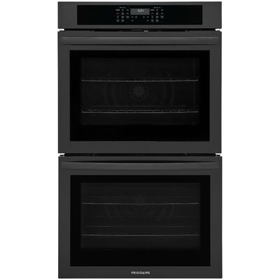 Frigidaire 30 in. 10.6 cu. ft. Top Control Electric Double Wall Oven With Standard Convection - Black | FCWD3030AB