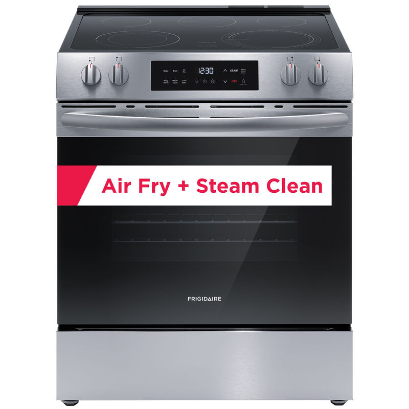 Frigidaire 30 in. 5.3 cu. ft. Air-Fry Standard Convection Electric Range with Smoothtop Burners - Stainless Steel, , hires
