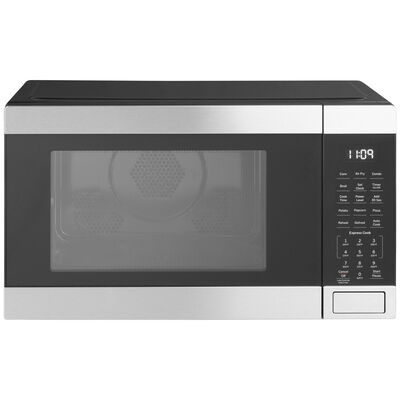 GE 21 in. 1.0 cu. ft. Countertop Microwave with Air Fry, Broil and Crisper Pan - Stainless Steel | JES1109RRSS