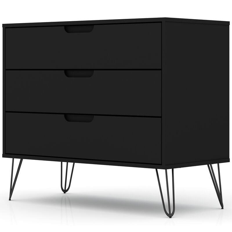 Manhattan Comfort Rockefeller Mid-Century Modern Dresser - Black, , hires