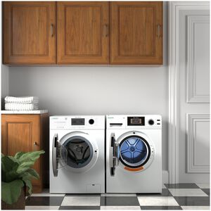 Equator Compact 24 in. 1.57 cu. ft. Electric Front Load Laundry Center with Sensor Dry, Pet & Sanitize Cycle - White, , hires