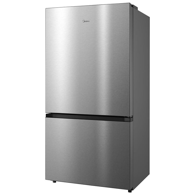 Midea 33 in. 22.8 cu. ft. Smart Counter Depth Bottom Freezer Refrigerator with Ice Maker - Stainless Steel, , hires