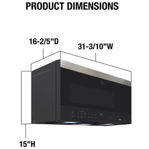 Brama 31 in. 1.6 cu. ft. Over-the-Range Microwave with 10 Power Levels, 300 CFM & Sensor Cooking Controls - Black, , hires
