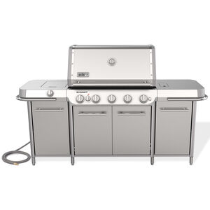 Weber Summit GC38 S Series 5-Burner Natural Gas Grill with Side Burner, Rotisserie & Smoker Box - Stainless Steel, , hires