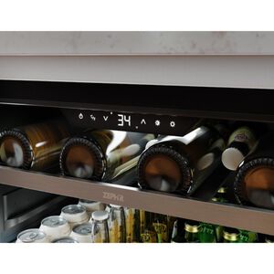 Zephyr Presrv Series 24 in. Built-In/Freestanding 5.6 cu. ft. Compact Beverage Center with Adjustable Shelves & Digital Control - Stainless Steel, , hires