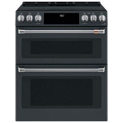 Cafe 30 in. 6.7 cu. ft. Smart Convection Double Oven Slide-In Electric Range with 5 Induction Zones - Matte Black | CHS950P3MD1