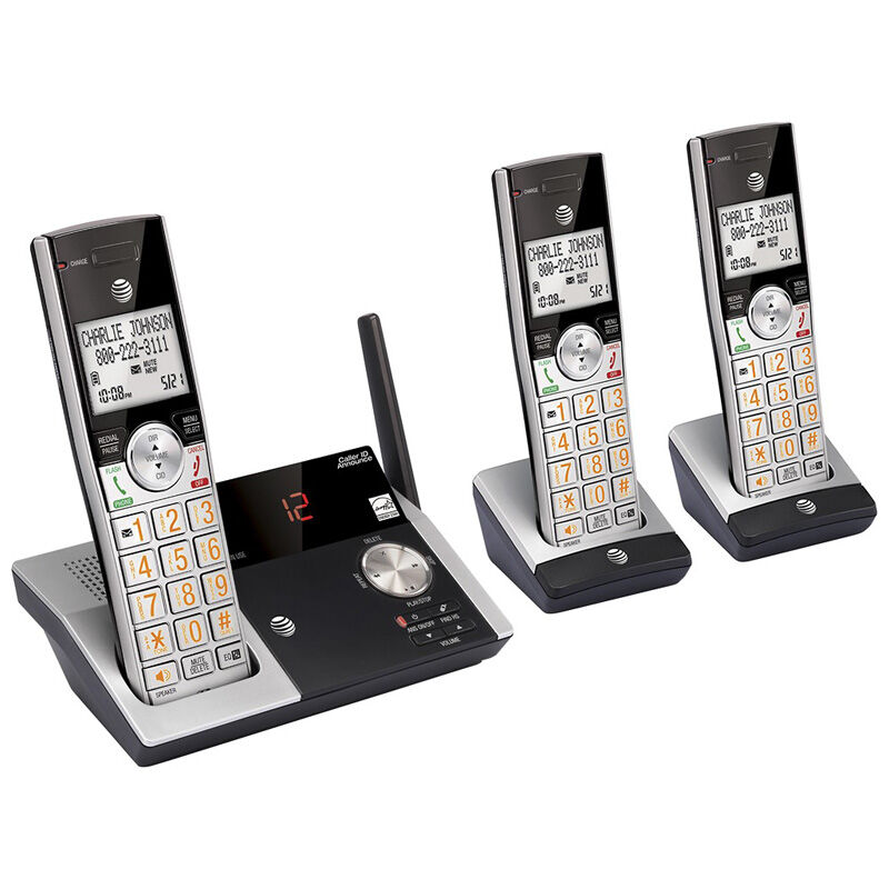 AT&T - CL82315 DECT 6.0 Expandable Cordless Phone with Digital Answering System - Silver/Black, , hires