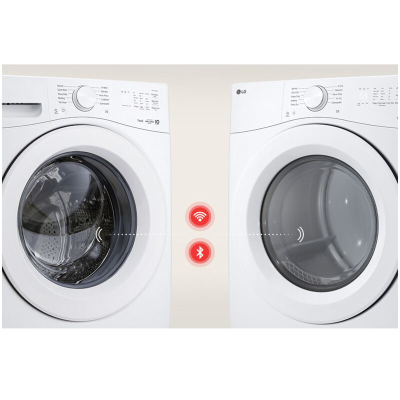 LG 27 in. 7.4 cu. ft. Smart Stackable Electric Dryer with Sensor Dry & AI Dry - White, , hires