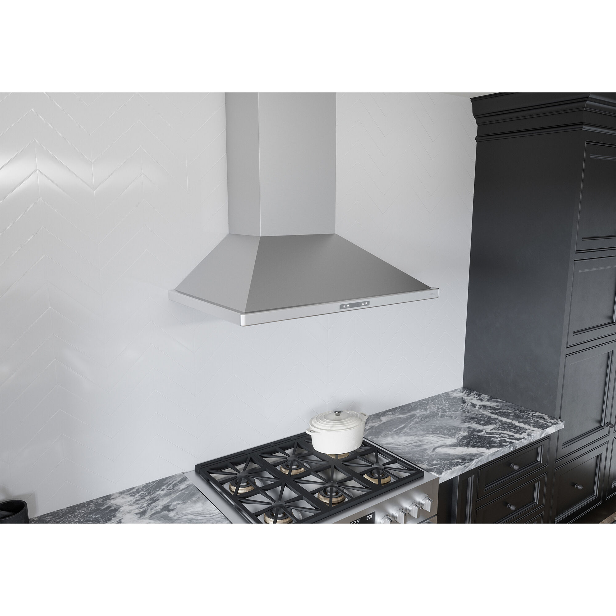 Zephyr 42 in. Smart Convertible Chimney Style Range Hood with 700