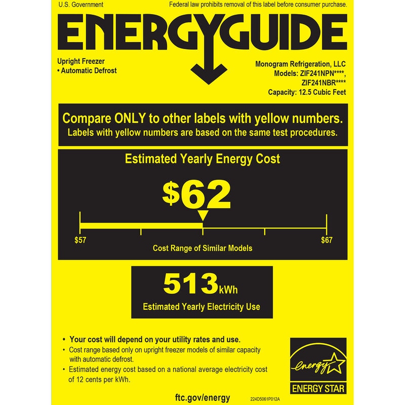 Monogram 24 in. 12.5 cu. ft. Built-in Smart Upright Freezer with Ice-Maker & Adjustable Shelves - Custom Panel Ready, , hires