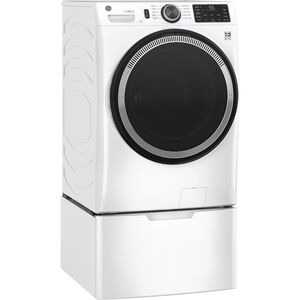 GE 28 in. 4.8 cu. ft. Smart Stackable Front Load Washer with UltraFresh Vent System, OdorBlock & Sanitize with Oxi - White, White, hires